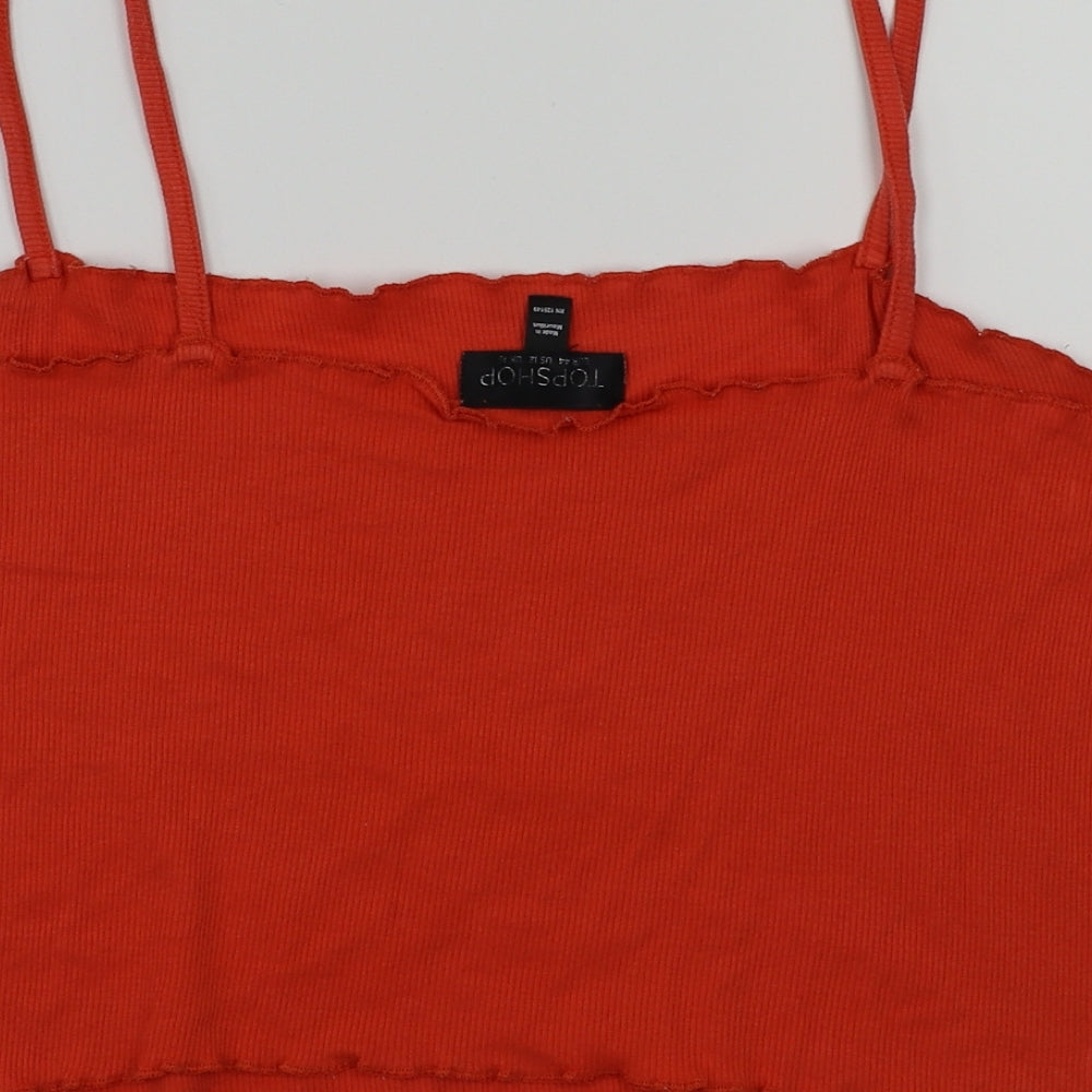 Topshop  Womens Red   Basic T-Shirt Size 16