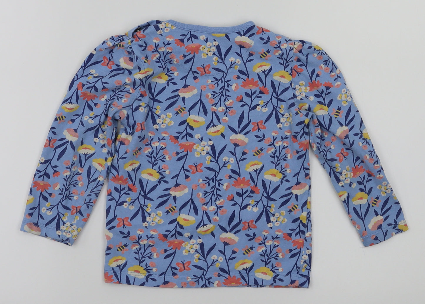 Nutmeg Girls Blue Floral  Basic T-Shirt Size 18-24 Months