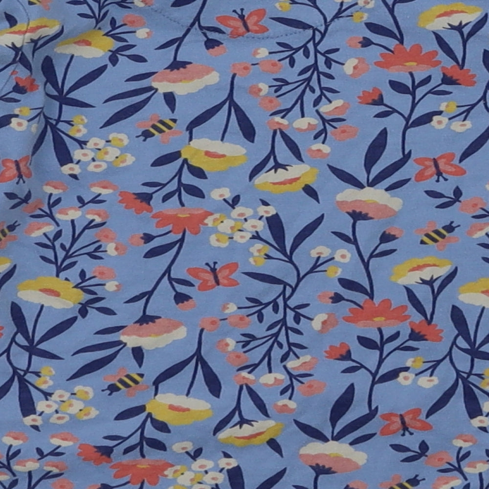 Nutmeg Girls Blue Floral  Basic T-Shirt Size 18-24 Months
