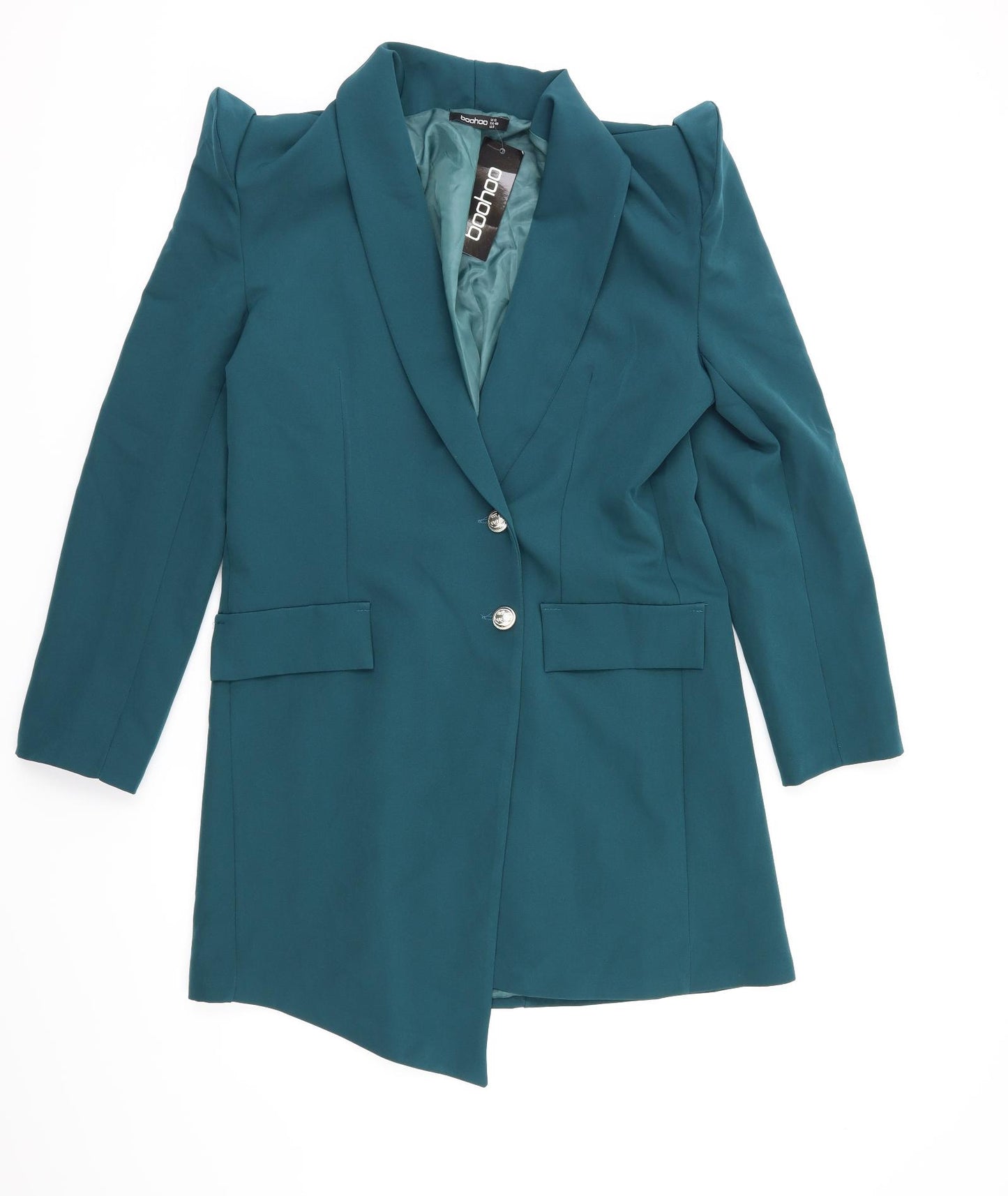 Boohoo Womens Green   Jacket Suit Jacket Size 12