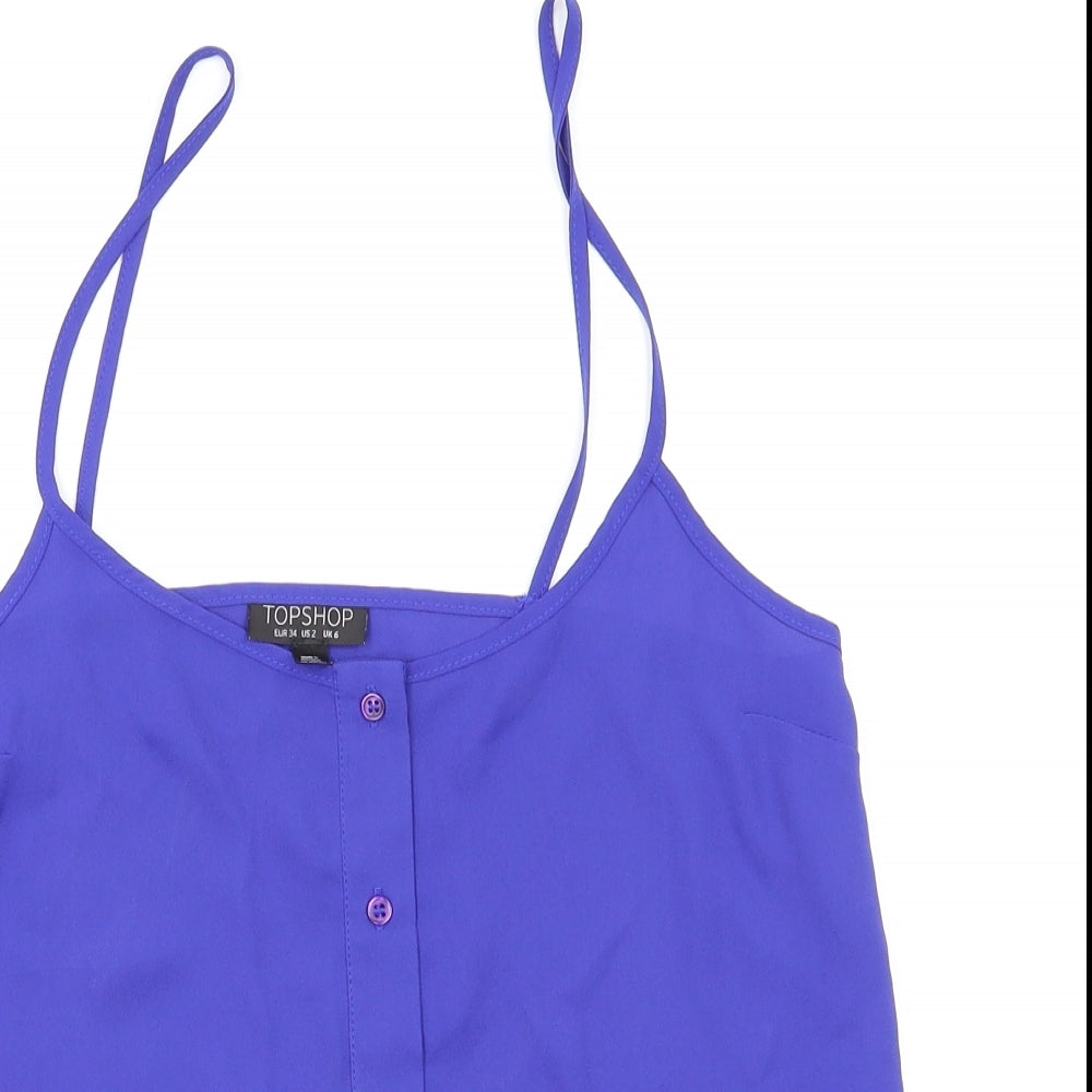 Topshop  Womens Blue   Basic T-Shirt Size 6