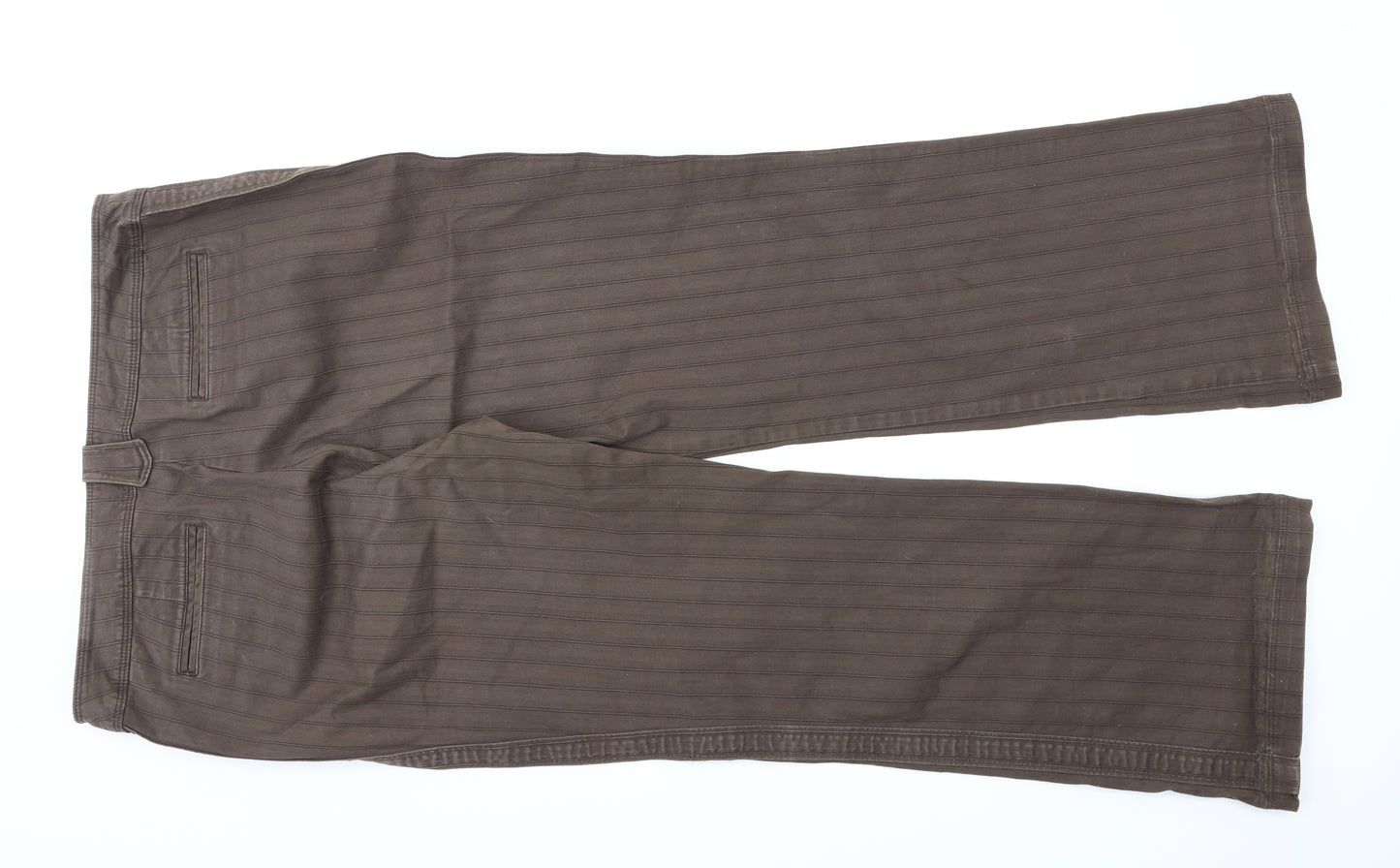 NEXT Womens Brown Striped  Trousers  Size 16 L29 in