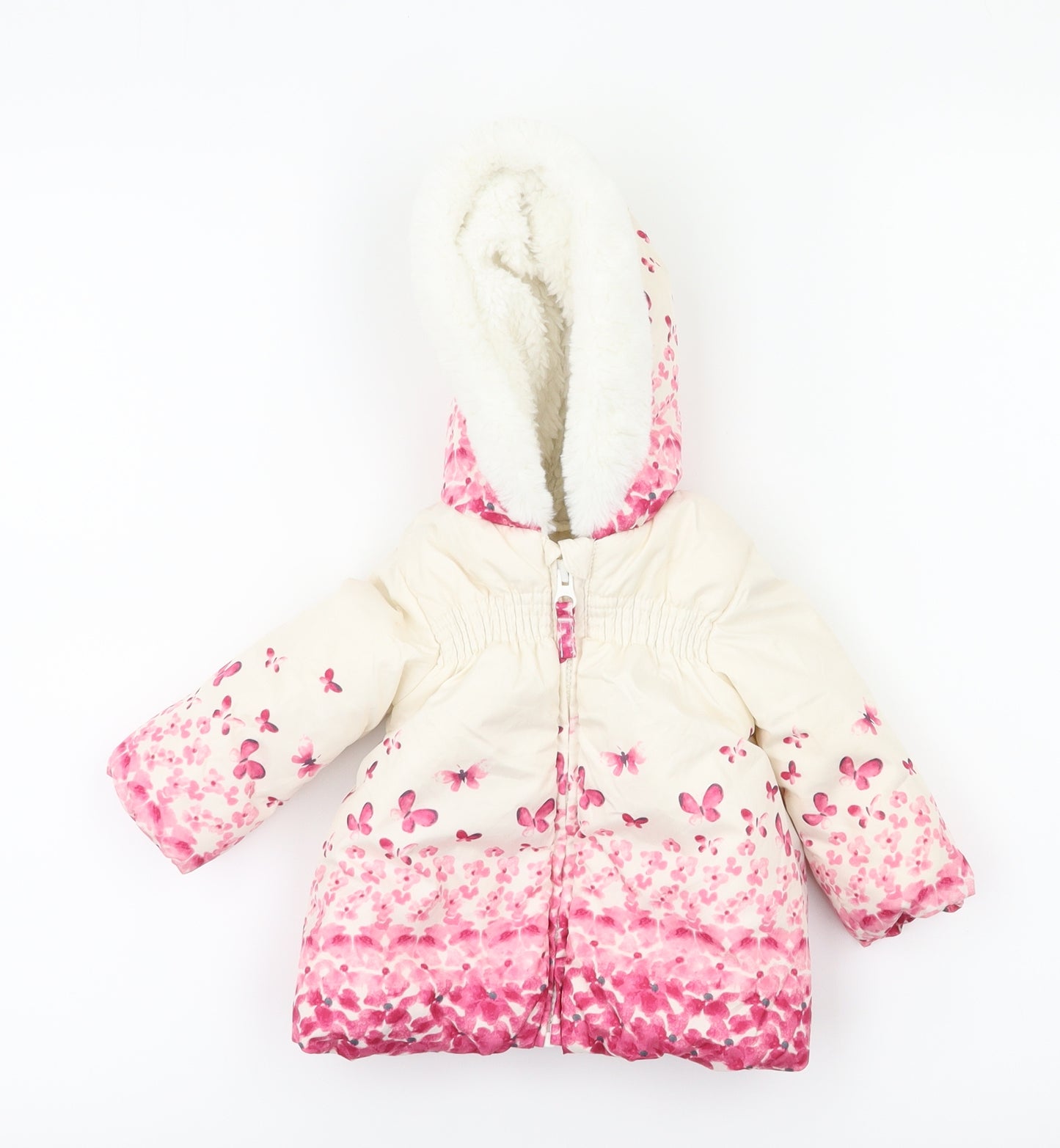 George Girls Pink Floral  Basic Coat Coat Size 3-6 Months