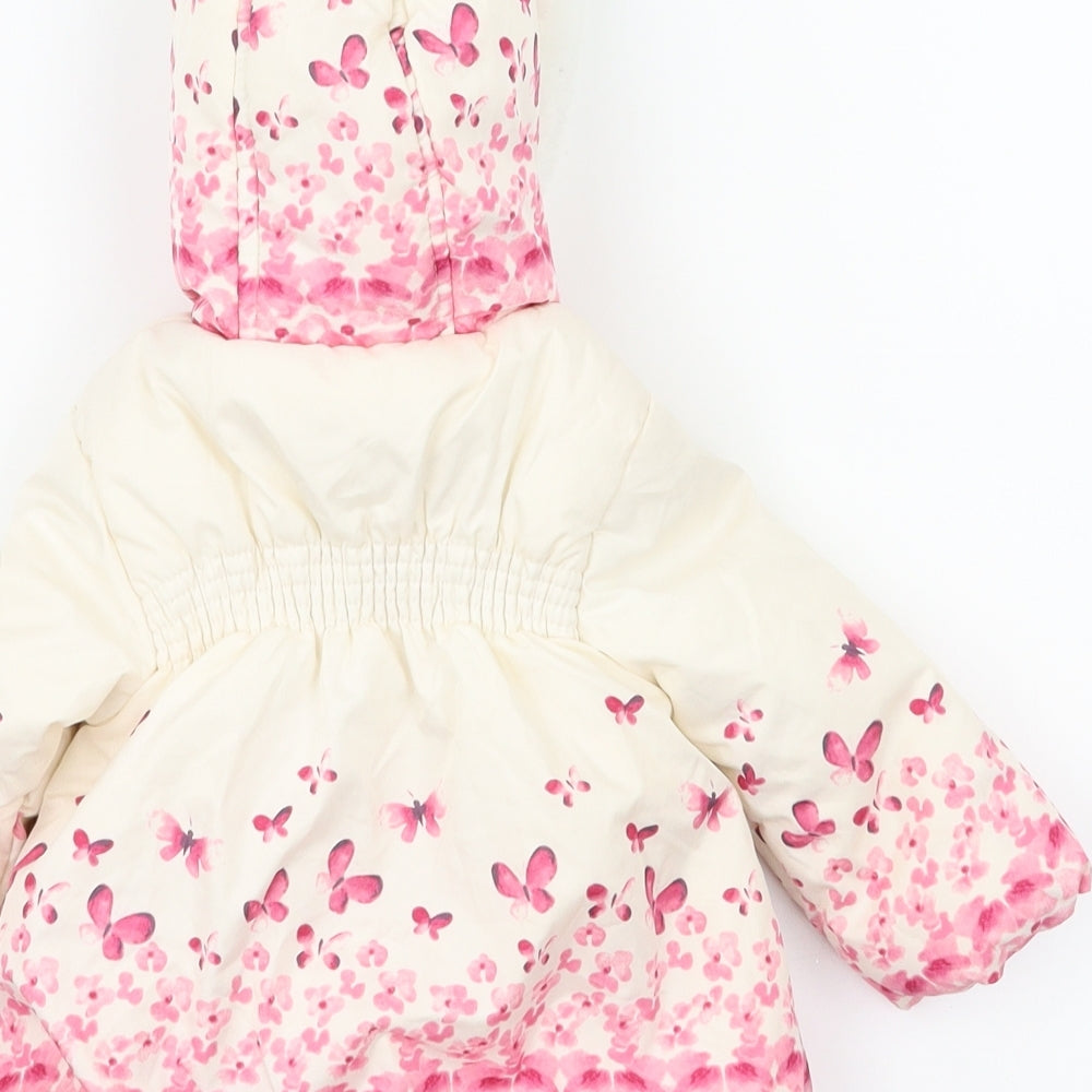 George Girls Pink Floral  Basic Coat Coat Size 3-6 Months