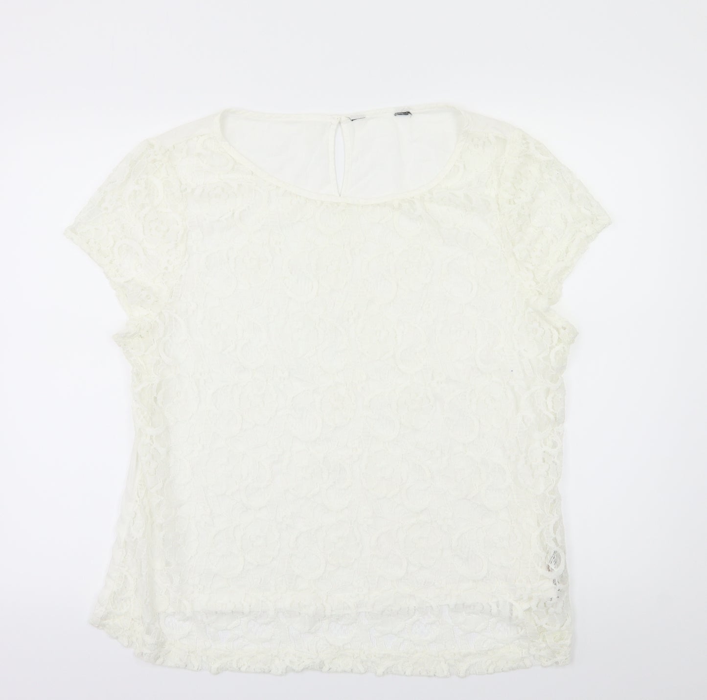 Dorothy Perkins  Womens White Floral  Basic Blouse Size 20