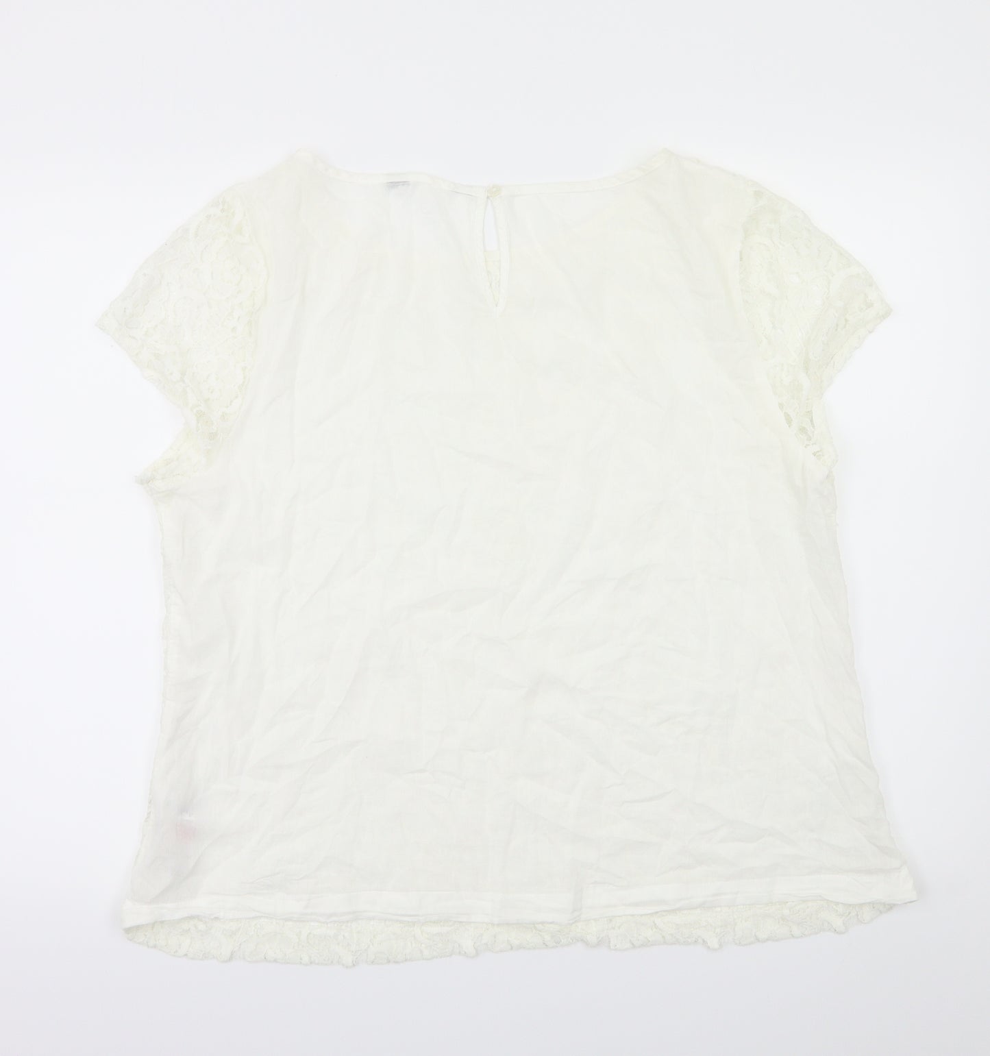 Dorothy Perkins  Womens White Floral  Basic Blouse Size 20