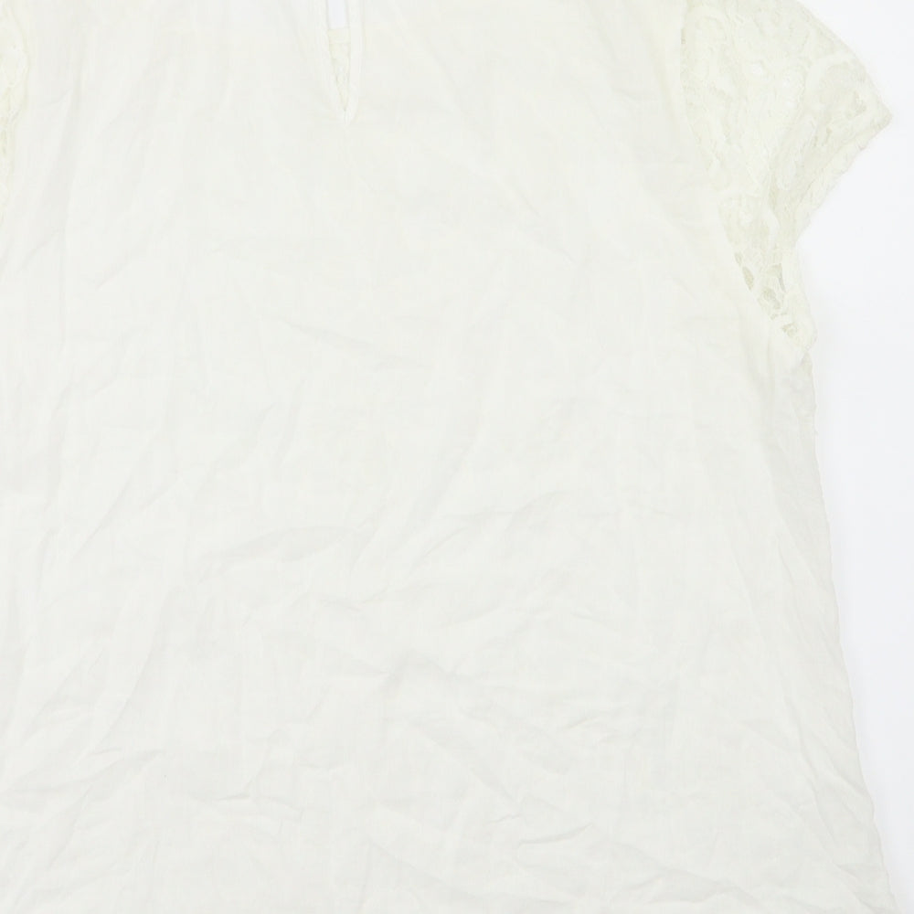 Dorothy Perkins  Womens White Floral  Basic Blouse Size 20