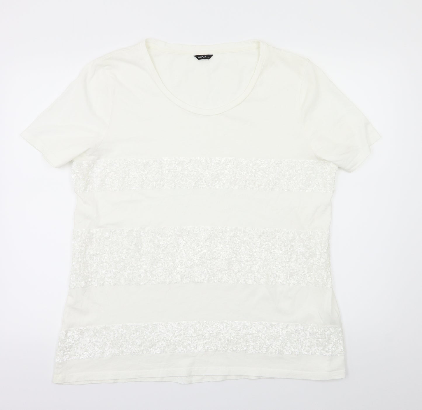 Roman Womens White   Basic T-Shirt Size 18
