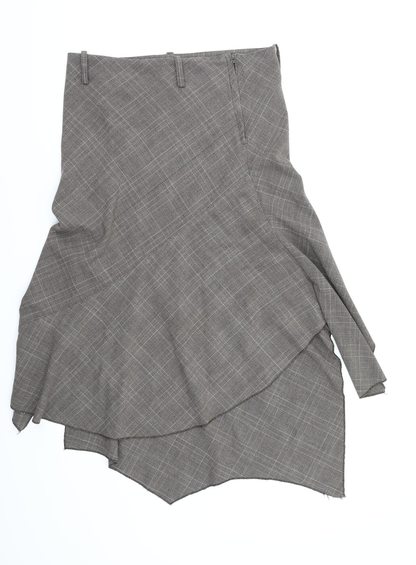 Preworn Womens Brown Check  Flare Skirt Size 32