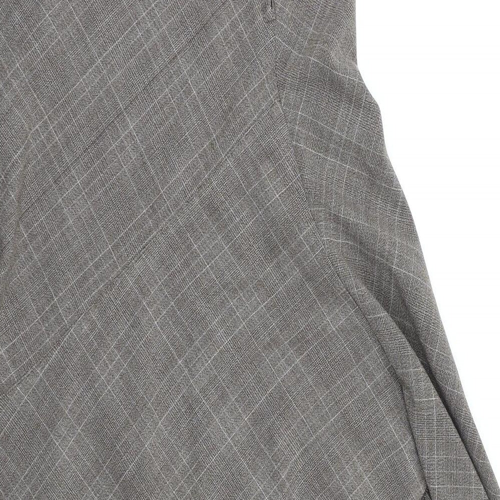Preworn Womens Brown Check  Flare Skirt Size 32