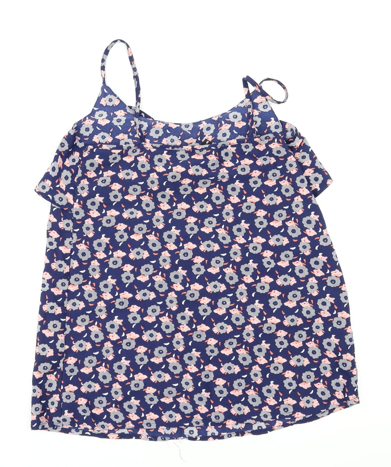 Pep & co Womens Blue Floral  Basic T-Shirt Size 8