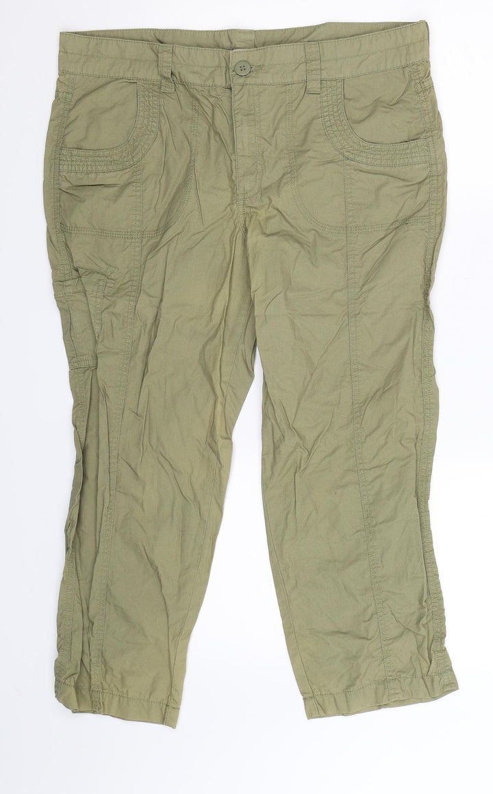 TU Womens Green Chino Trousers Size 12 L24 in