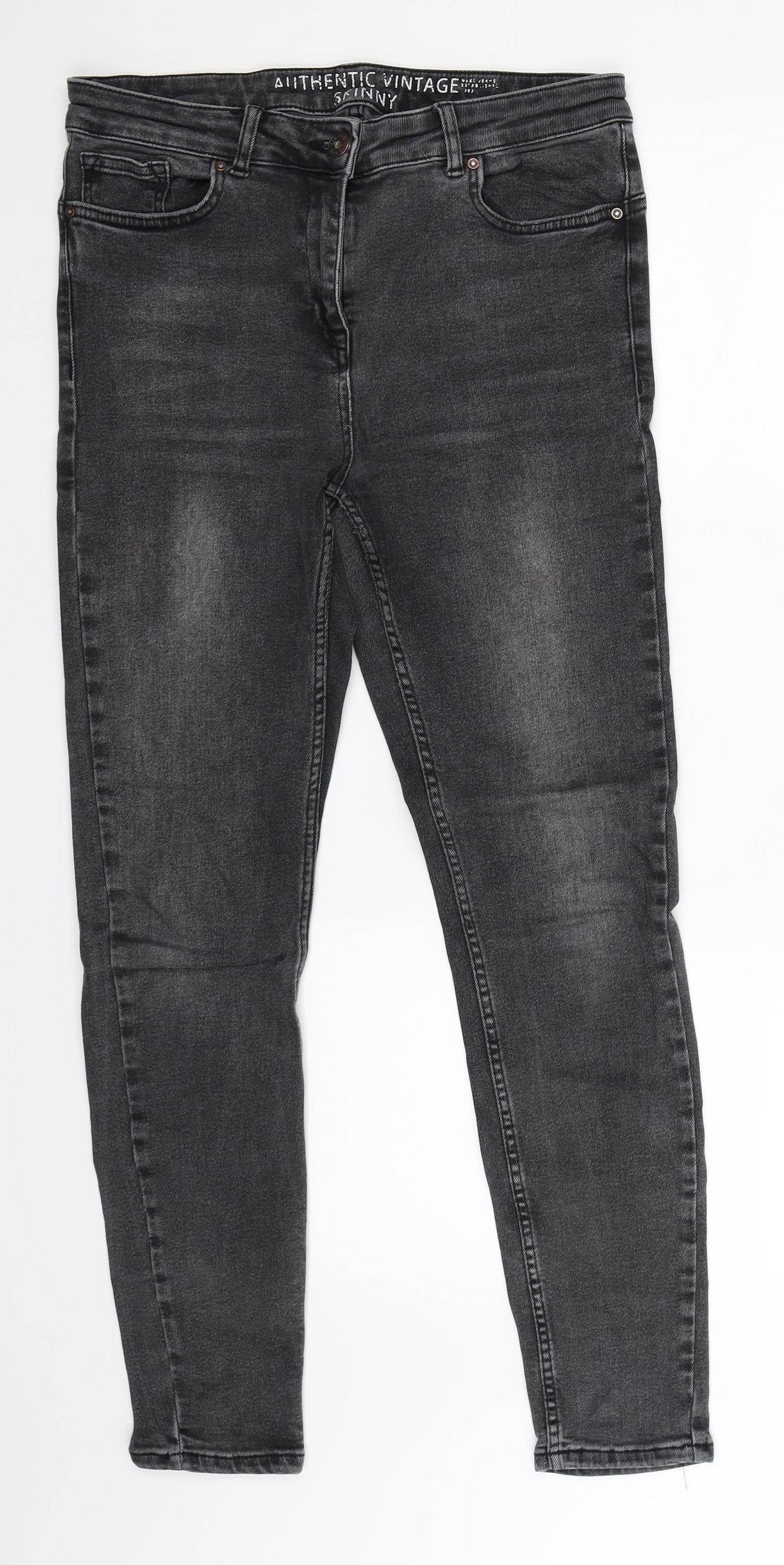 NEXT Womens Grey  Denim Skinny Jeans Size 14 L28 in