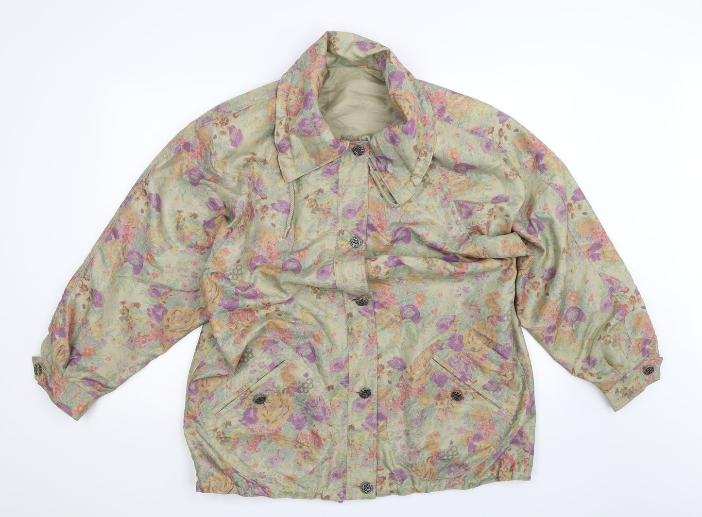Preworn Womens Beige Floral  Jacket  Size XL