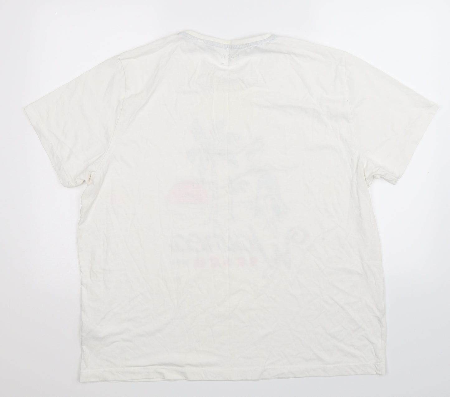 Easy Mens White    T-Shirt Size 2XL