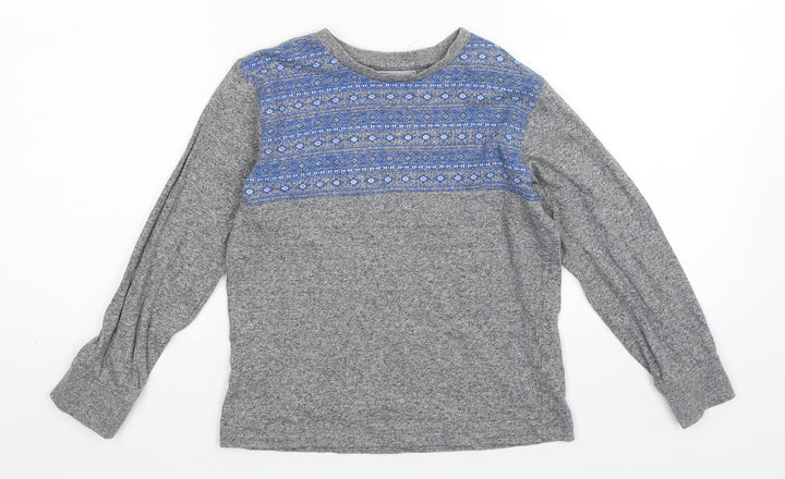 Matalan Boys Grey Geometric Basic T-Shirt Size 6-7 Years