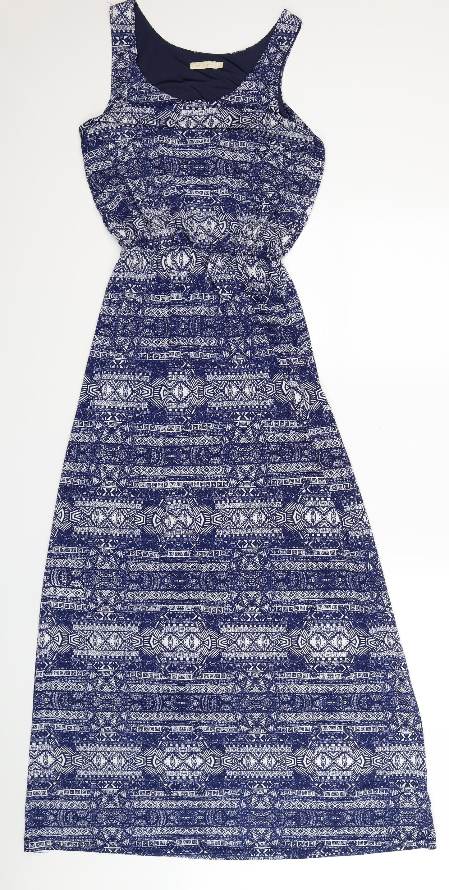 QED London Womens Blue Geometric  Maxi  Size S