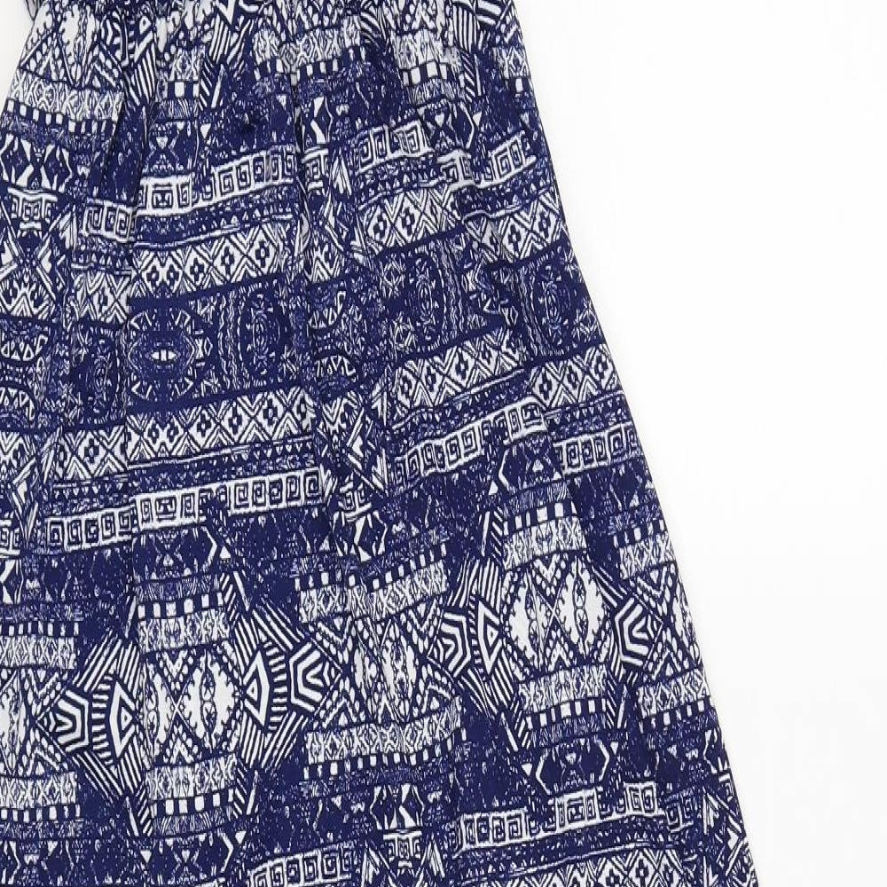 QED London Womens Blue Geometric  Maxi  Size S