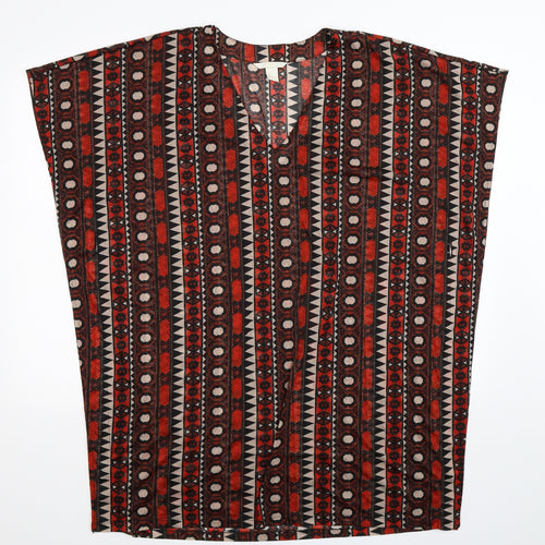 H&M Womens Multicoloured Geometric  Basic Blouse Size L  - Oversized