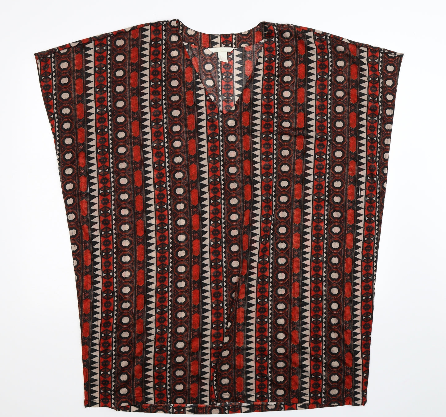H&M Womens Multicoloured Geometric  Basic Blouse Size L  - Oversized