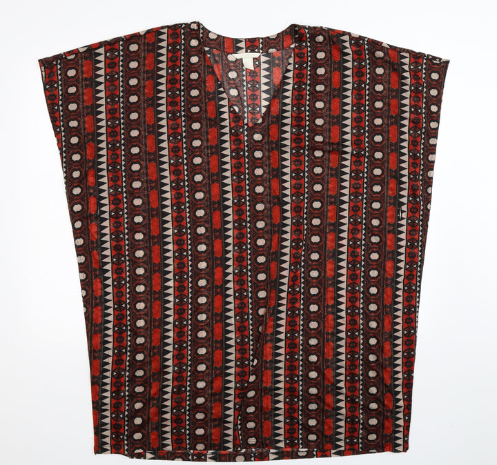 H&M Womens Multicoloured Geometric  Basic Blouse Size L  - Oversized