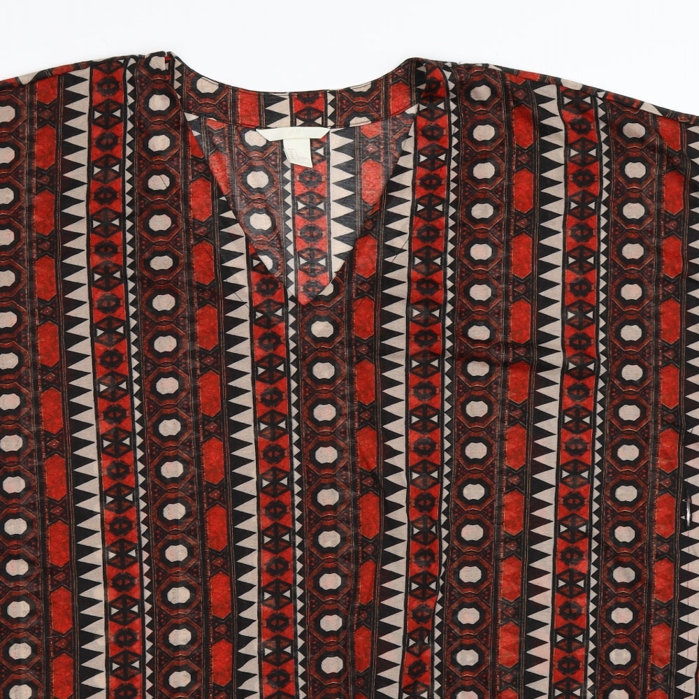 H&M Womens Multicoloured Geometric  Basic Blouse Size L  - Oversized