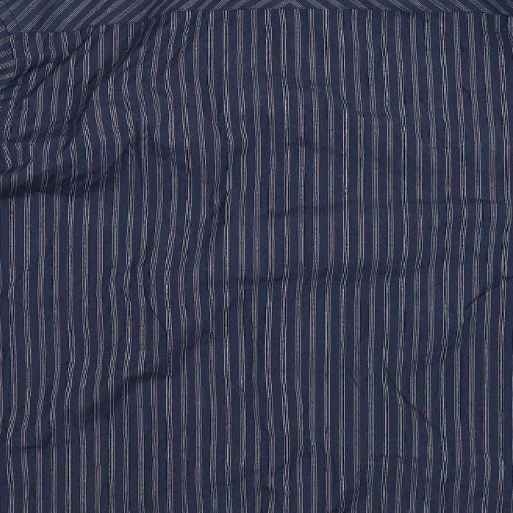 Vintage Mens Blue Striped   Dress Shirt Size 2XL