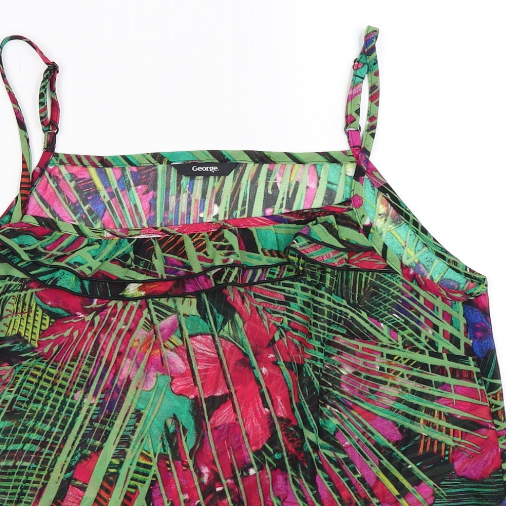 George Womens Multicoloured Floral  Basic Tank Size 12