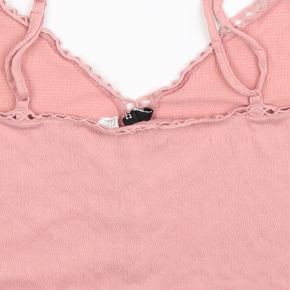 Divided Womens Pink   Basic Tank Size S
