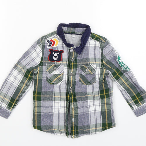 Marks and Spencer Boys Multicoloured Check  Basic Button-Up Size 18-24 Months