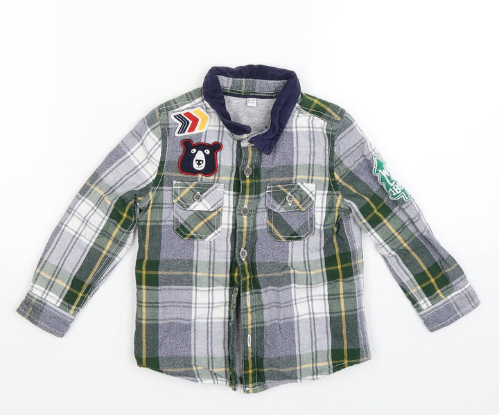 Marks and Spencer Boys Multicoloured Check  Basic Button-Up Size 18-24 Months