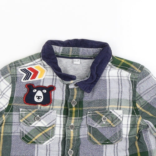 Marks and Spencer Boys Multicoloured Check  Basic Button-Up Size 18-24 Months