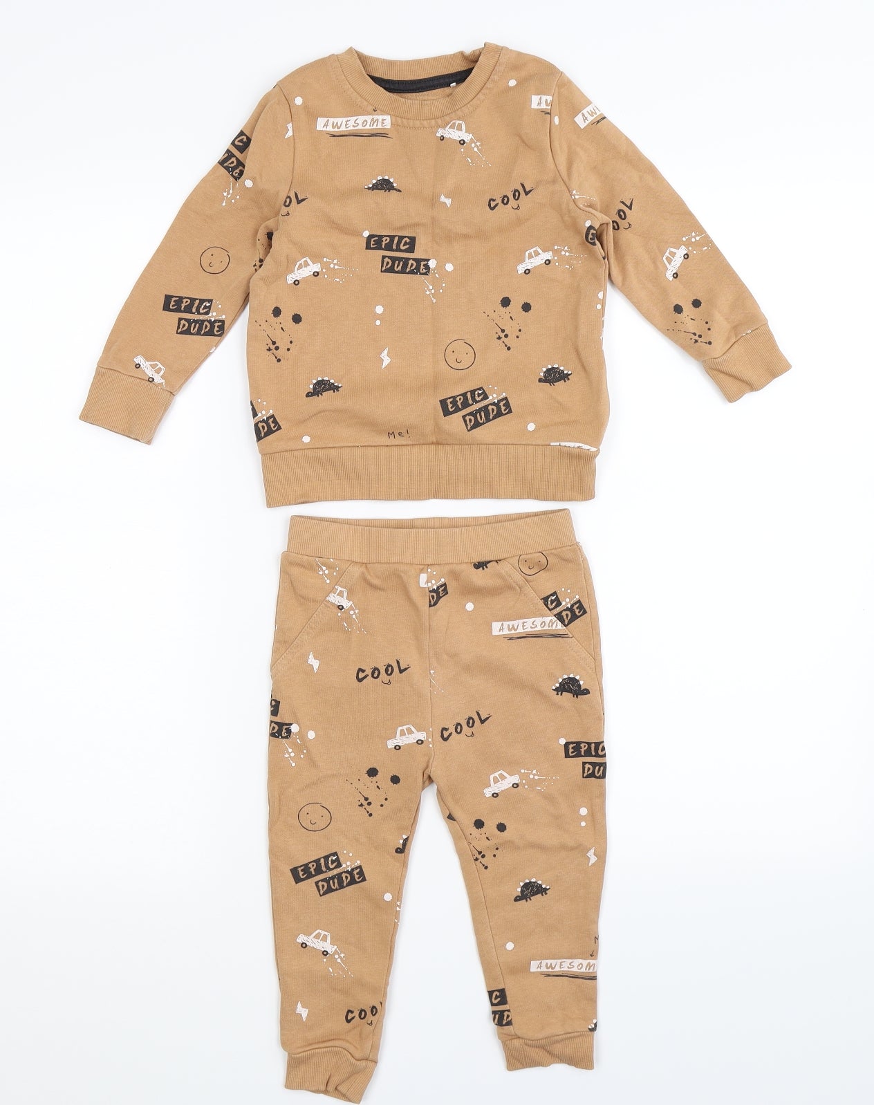 George Boys Beige   Trousers Set Outfit/Set Size 18 Months