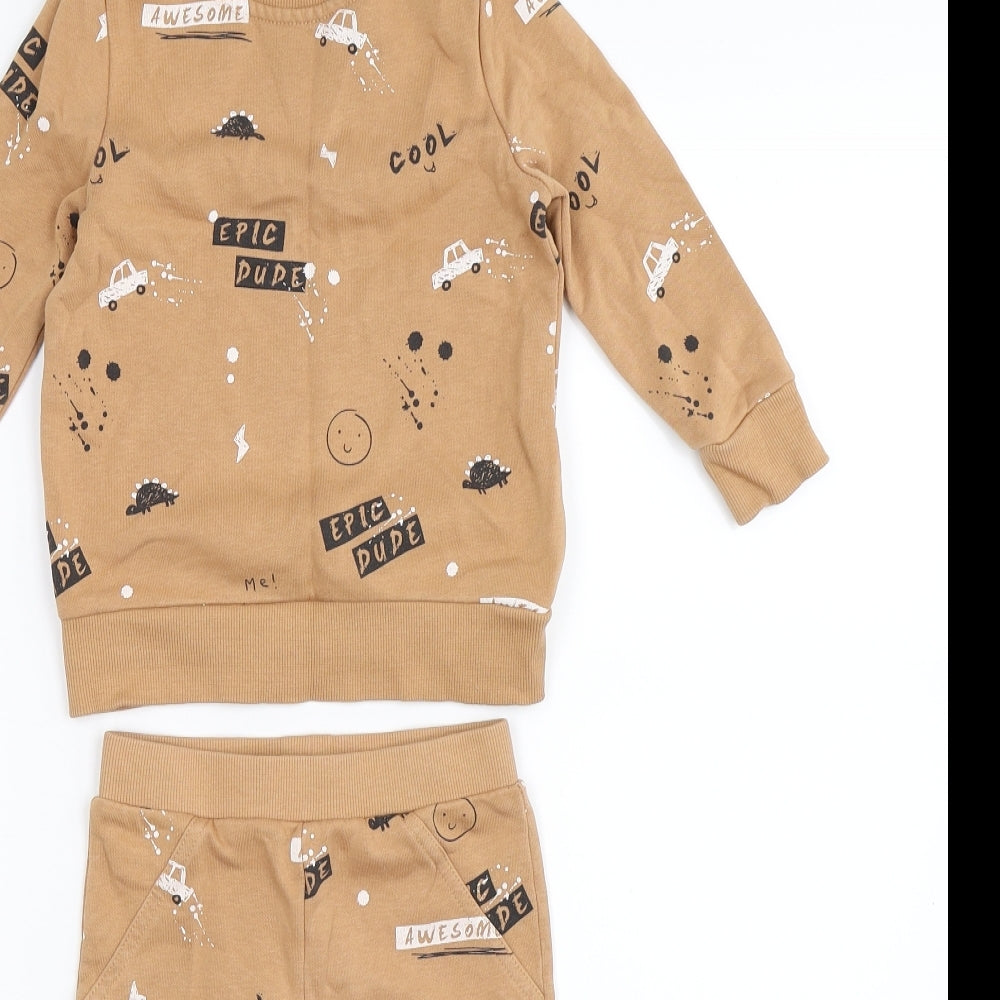 George Boys Beige   Trousers Set Outfit/Set Size 18 Months