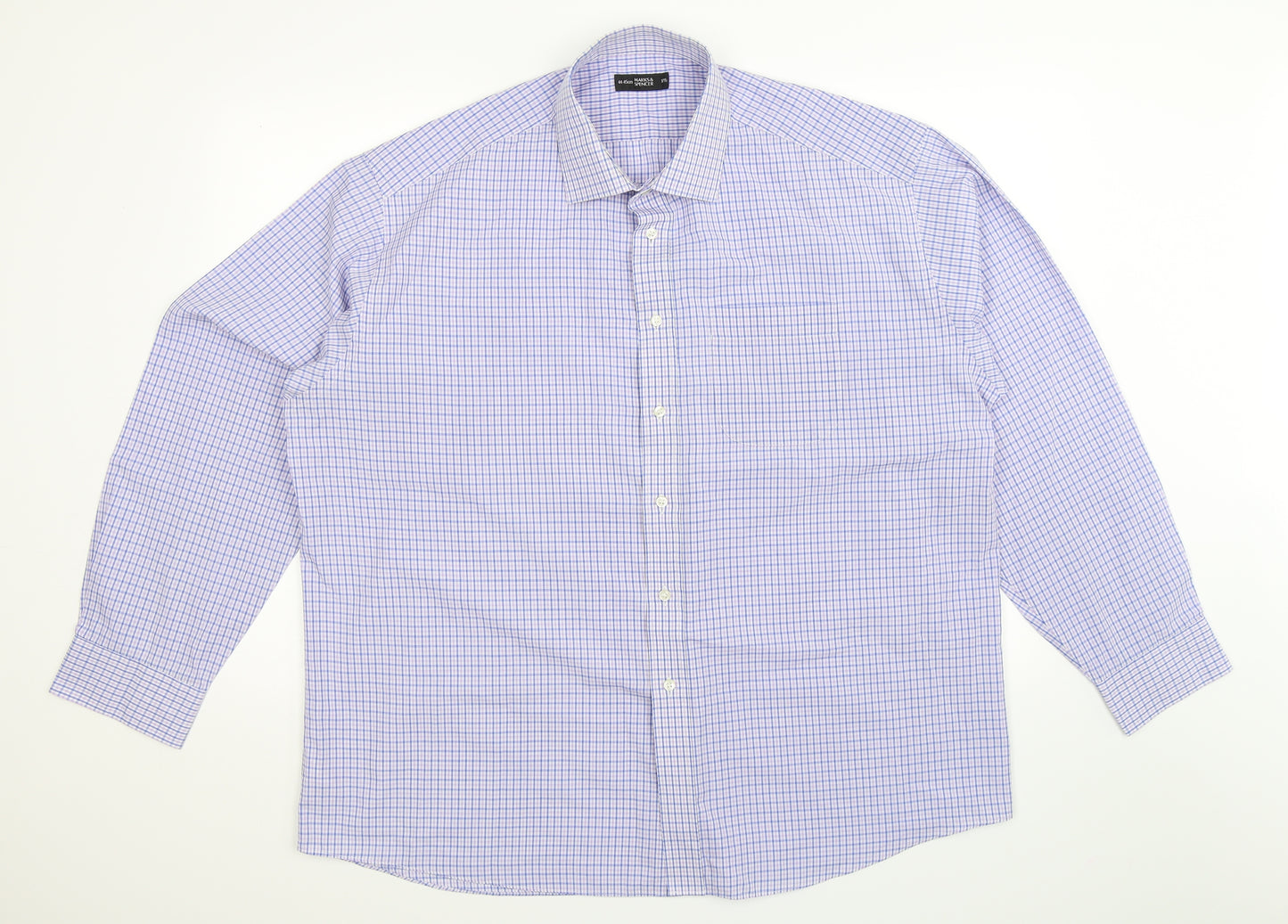 Marks and Spencer Mens Multicoloured Check   Dress Shirt Size 17.5
