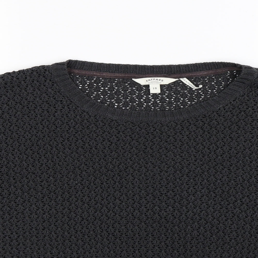 Fat Face Womens Grey  Knit Pullover Jumper Size 18