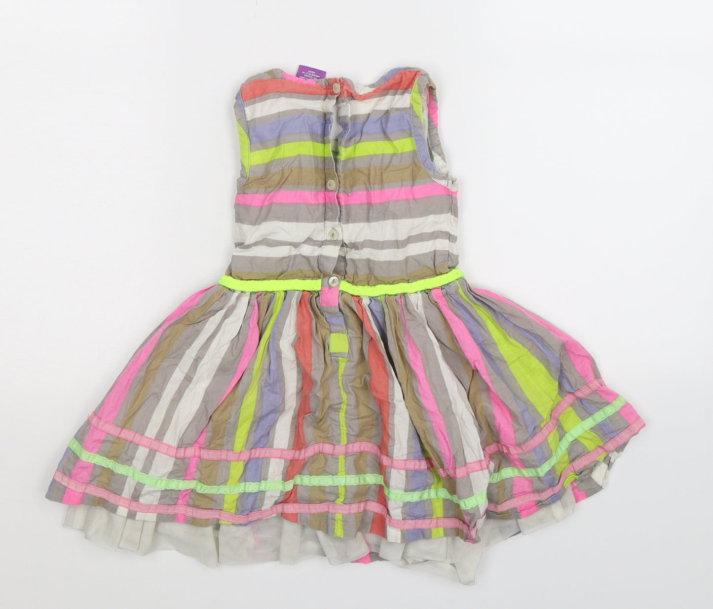 Shrinking Violet Girls Multicoloured Striped  Fit & Flare  Size 3-4 Years