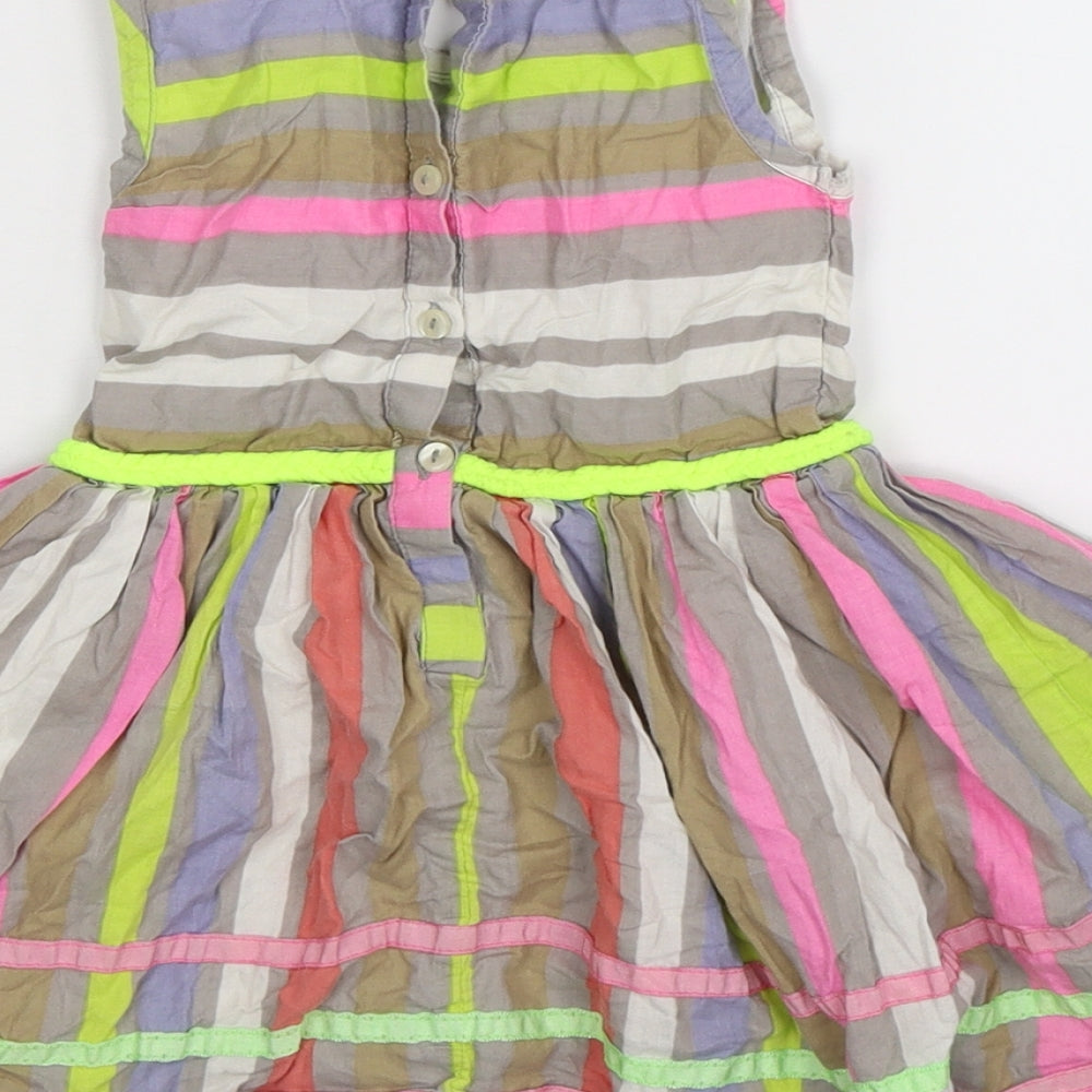 Shrinking Violet Girls Multicoloured Striped  Fit & Flare  Size 3-4 Years