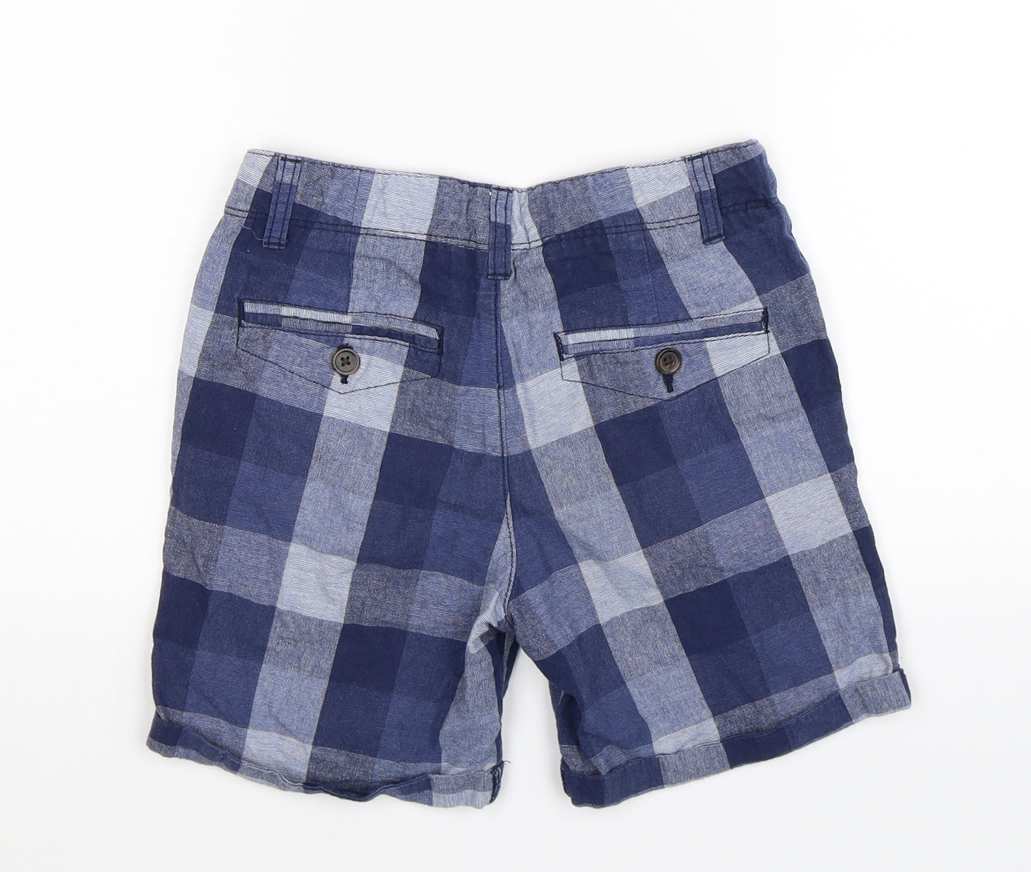 George Boys Blue Check  Chino Shorts Size 8-9 Years