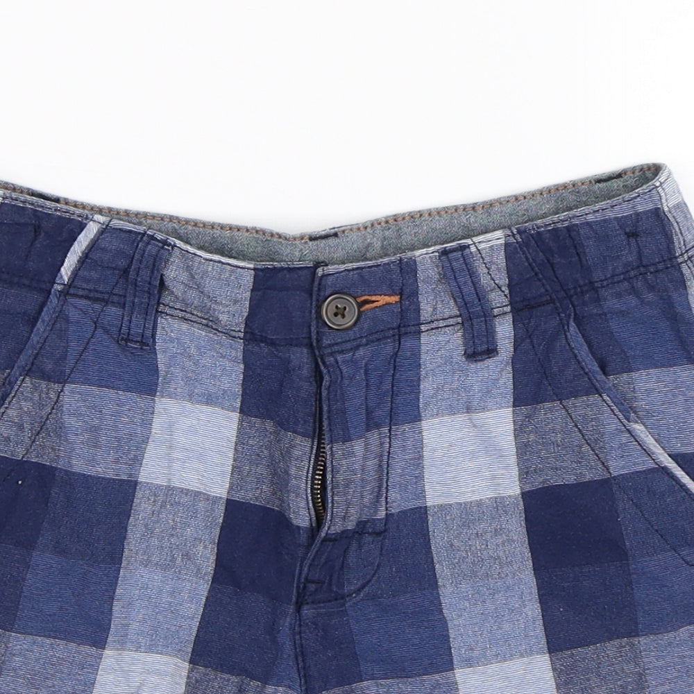 George Boys Blue Check  Chino Shorts Size 8-9 Years