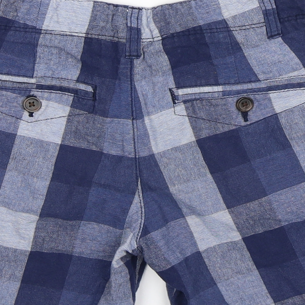 George Boys Blue Check  Chino Shorts Size 8-9 Years