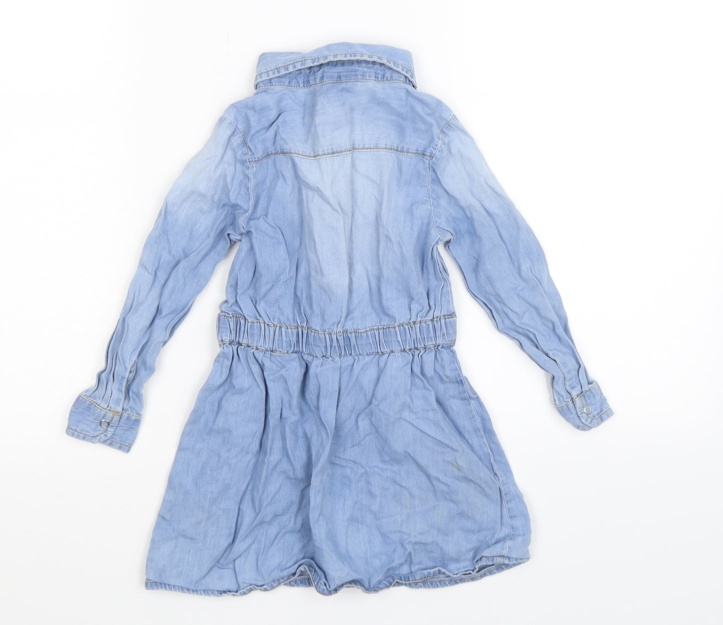 E-vie Girls Blue  Denim Shirt Dress  Size 3 Years