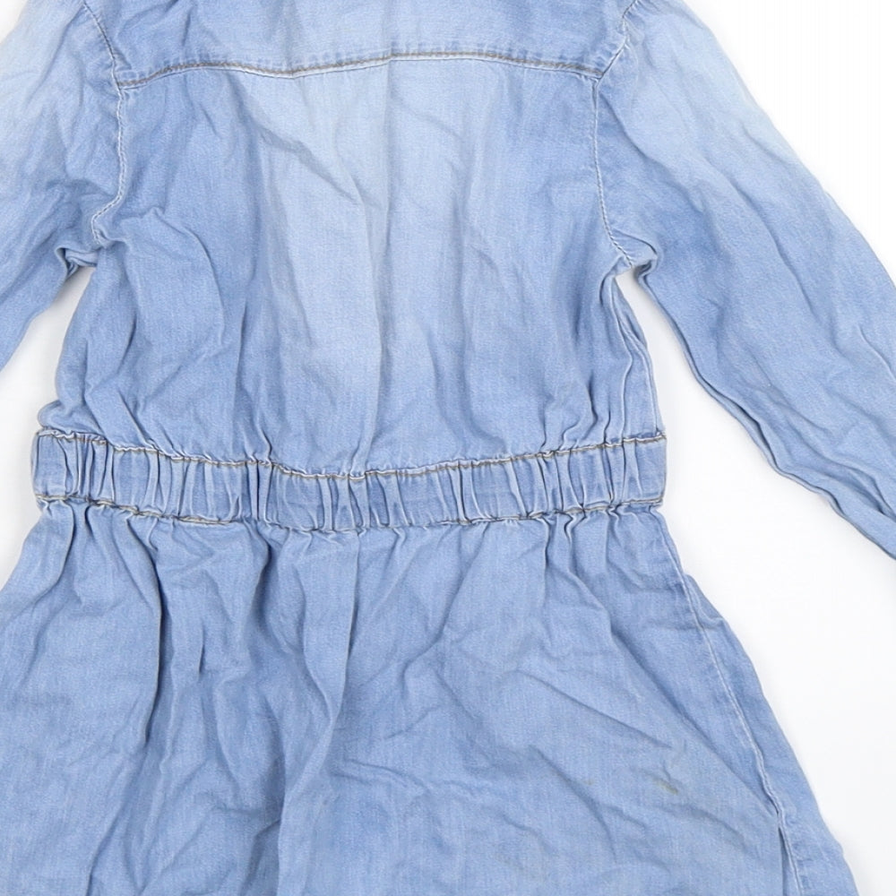 E-vie Girls Blue  Denim Shirt Dress  Size 3 Years