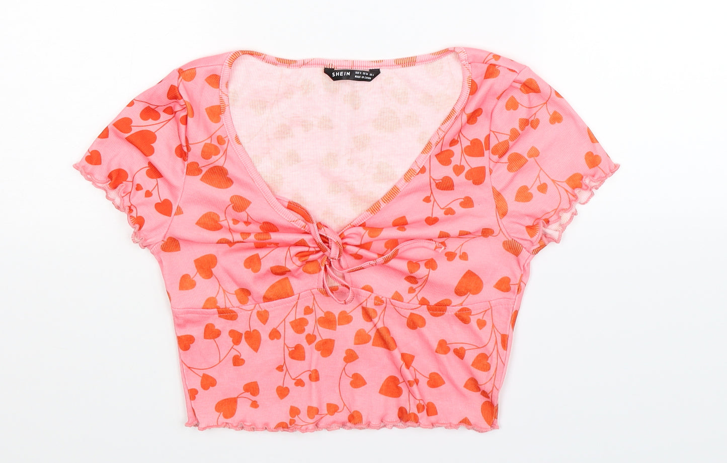 SheIn Womens Pink   Cropped T-Shirt Size 8