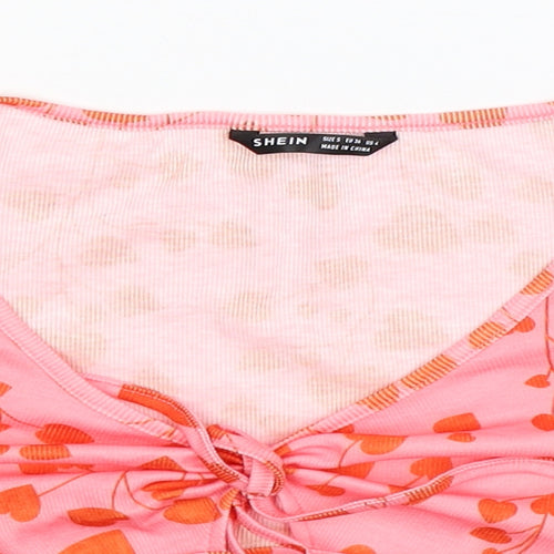 SheIn Womens Pink   Cropped T-Shirt Size 8