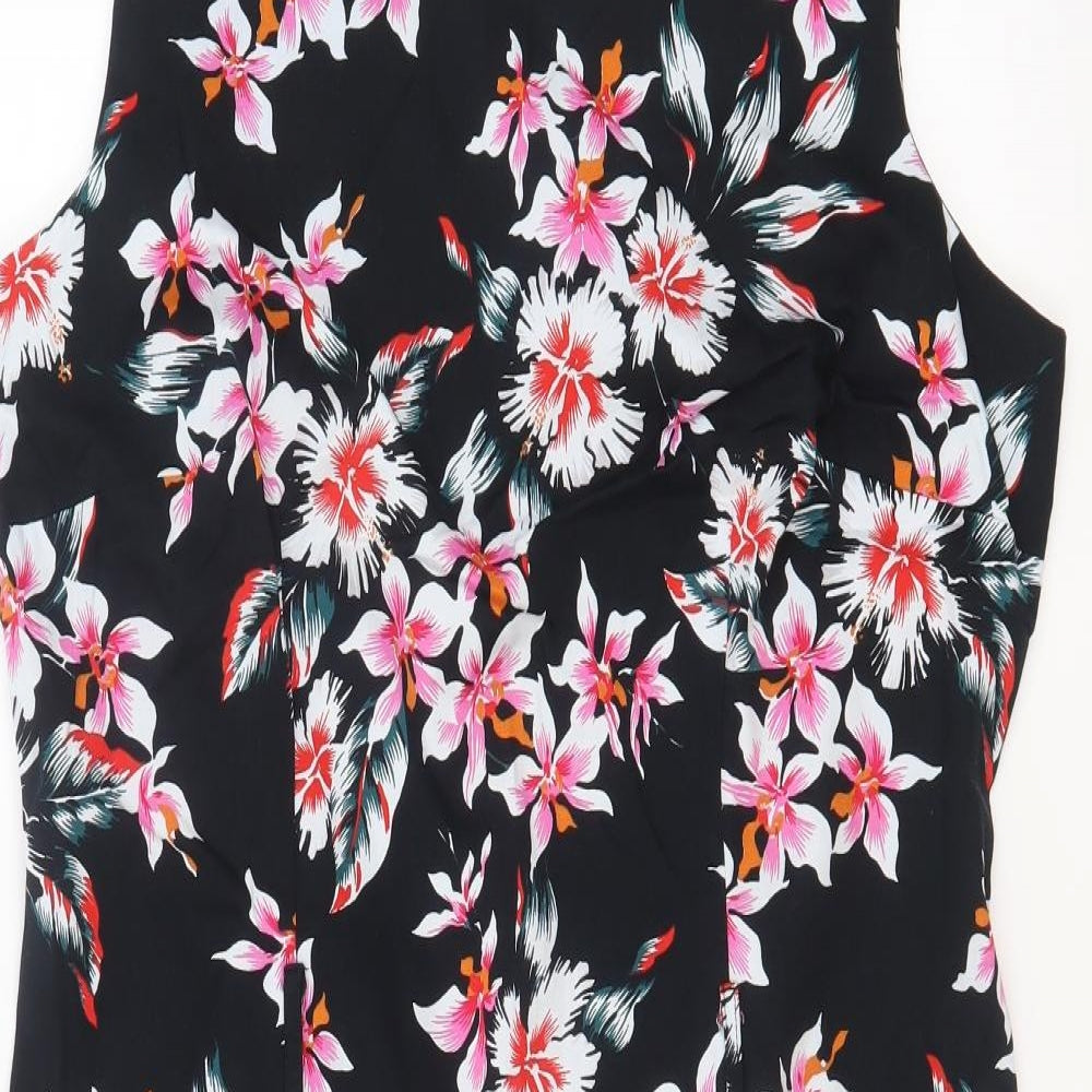 F&F Womens Black Floral  Shift  Size 16