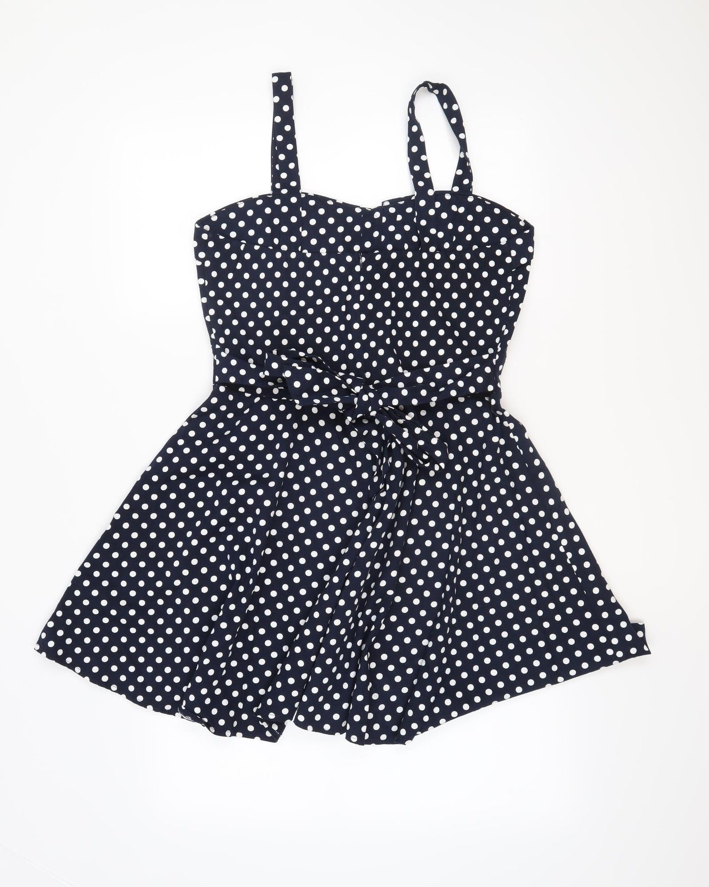 Apricot Womens Blue Polka Dot  Fit & Flare  Size 16