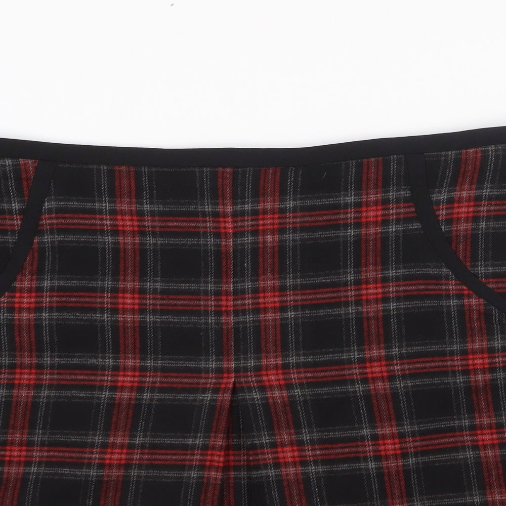 Peacocks Womens Black Plaid  A-Line Skirt Size 16