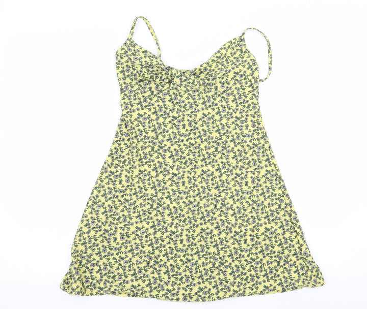 Topshop Womens Yellow Floral  Basic Blouse Size 4