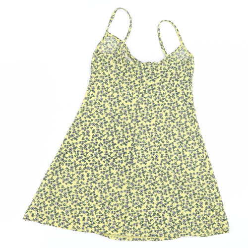 Topshop Womens Yellow Floral  Basic Blouse Size 4